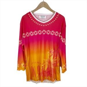 NEW Mary Kay Celebrating Women Pink and Orange Ombre Top Size XL